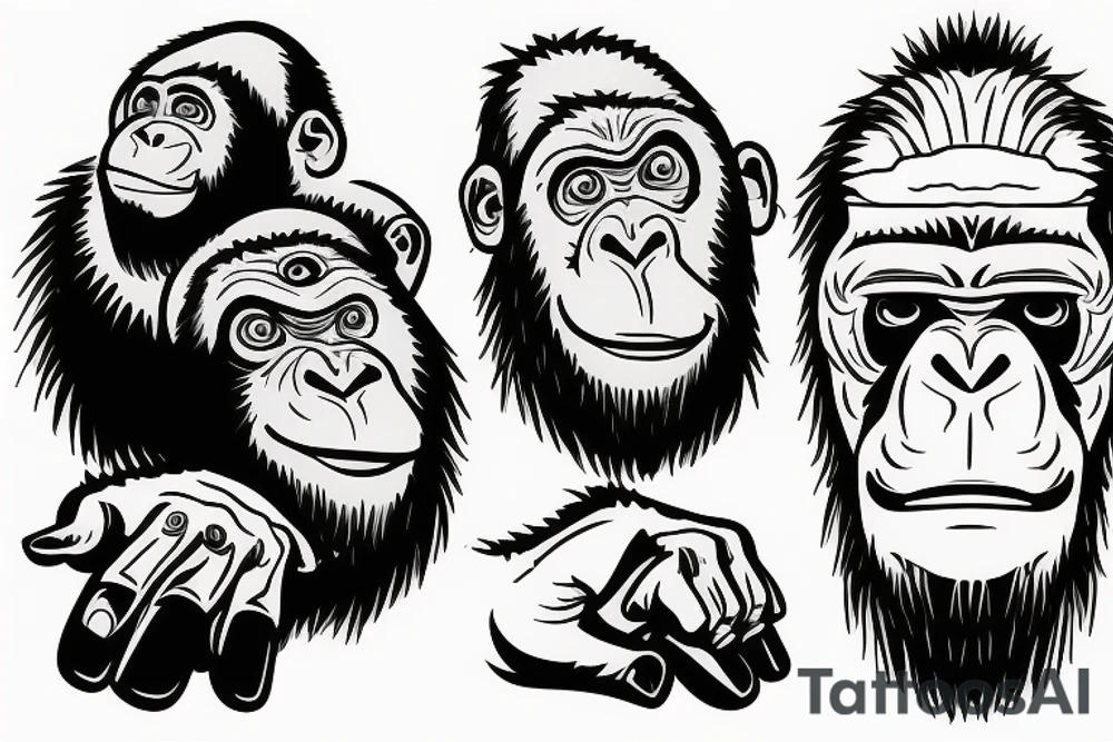 Real Gorrila walking fight tattoo idea