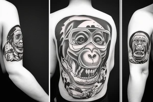 Real Gorrila walking fight tattoo idea