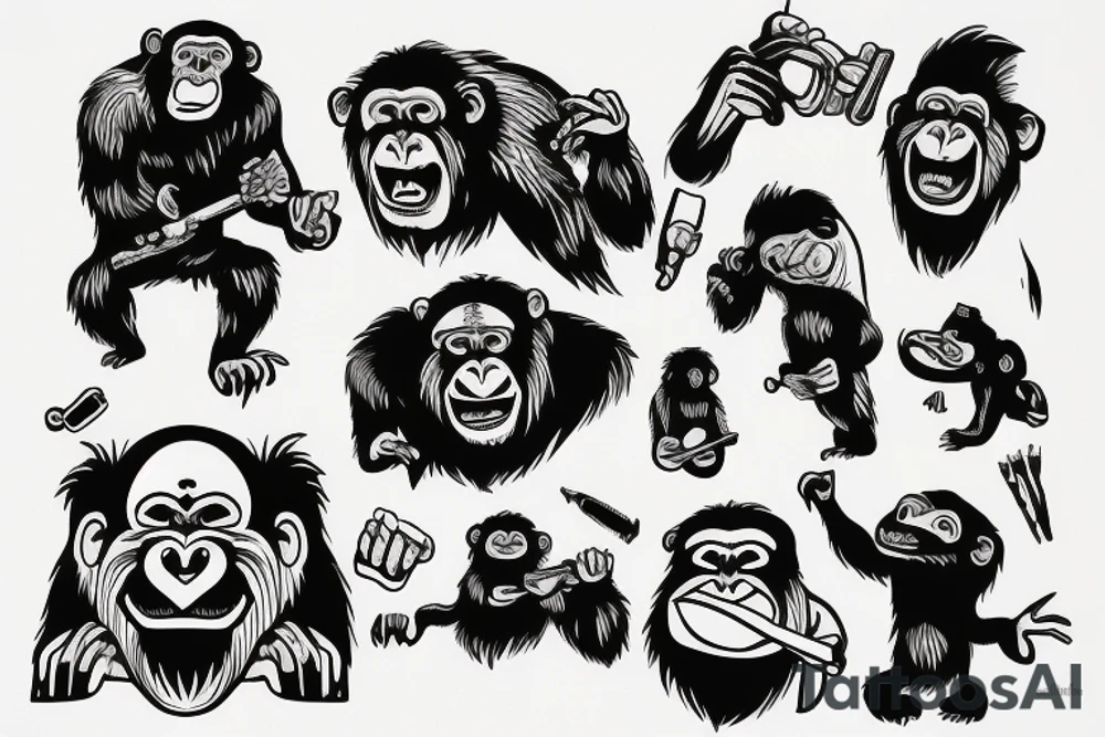 Real Gorrila yelling tattoo idea