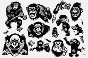 Real Gorrila yelling tattoo idea