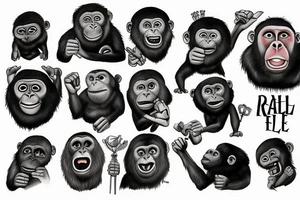 Real Gorrila yelling tattoo idea