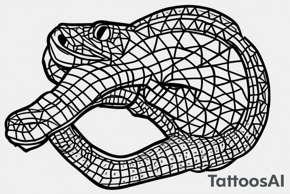 Geometric Gator tattoo idea