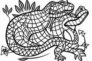 Geometric Gator tattoo idea