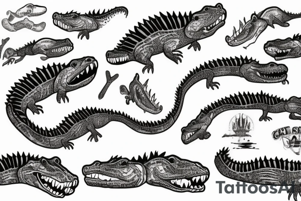 Lines Gator tattoo idea