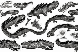 Lines Gator tattoo idea