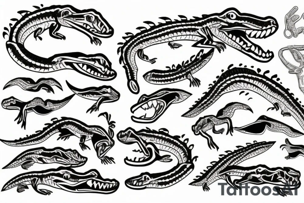 Lines Gator tattoo idea