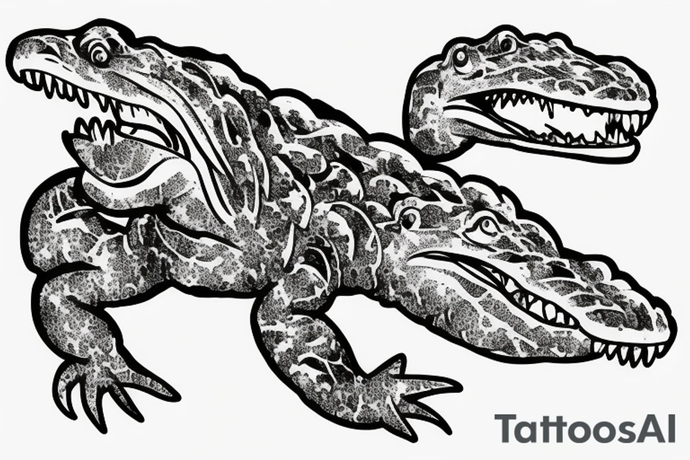Antique Florida Gator tattoo idea