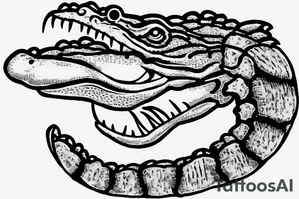 Antique Florida Gator tattoo idea