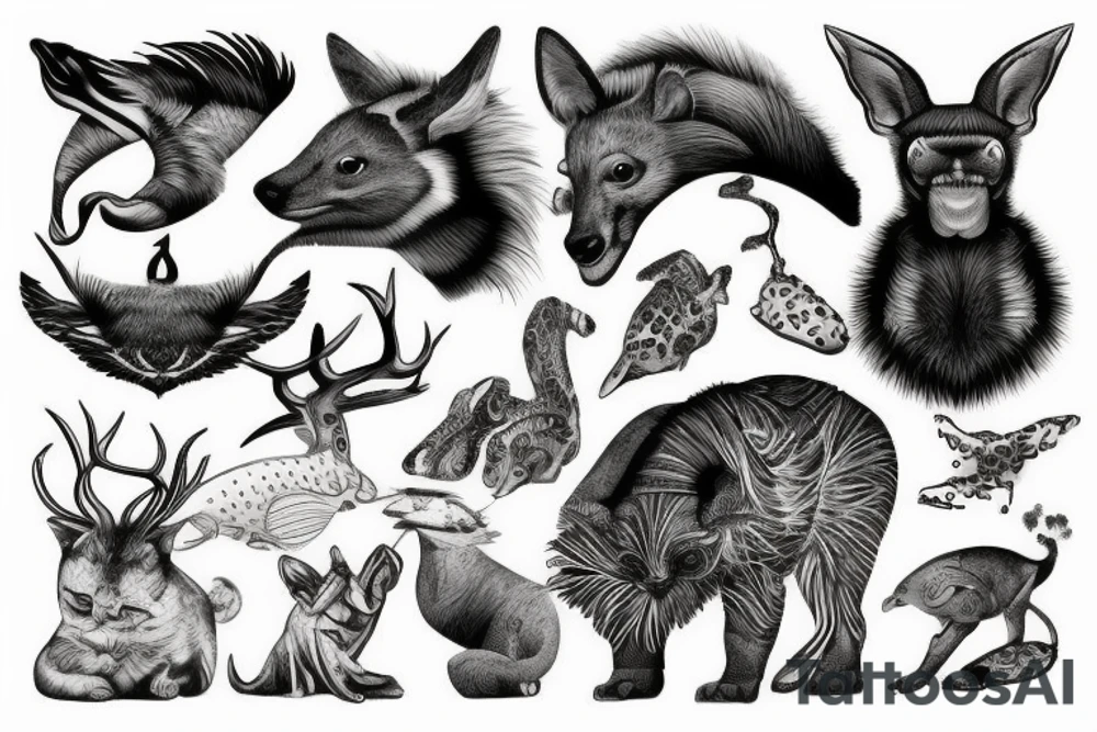 scientific illustration of an animal tattoo idea