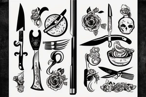 kitchen knife tattoo idea