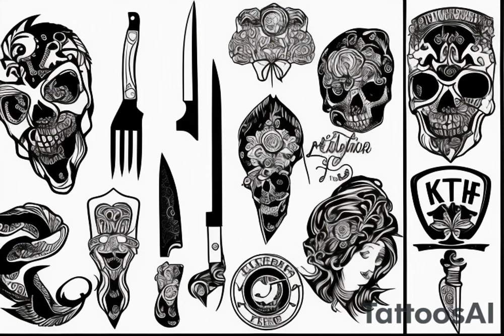kitchen knife tattoo idea