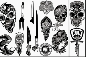 kitchen knife tattoo idea