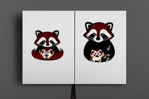 A raccoon and a red panda as great companions, in love, but not cheesy tattoo idea