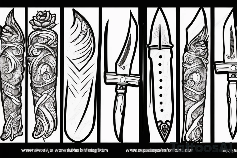 simple knife tattoo idea