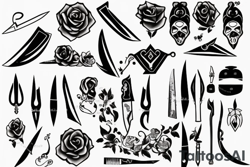 simple knife tattoo idea