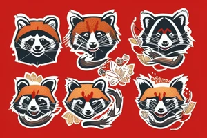 A raccoon and a red panda as great companions, in love, but not cheesy tattoo idea