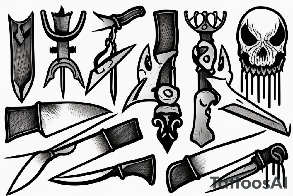 simple knife tattoo idea