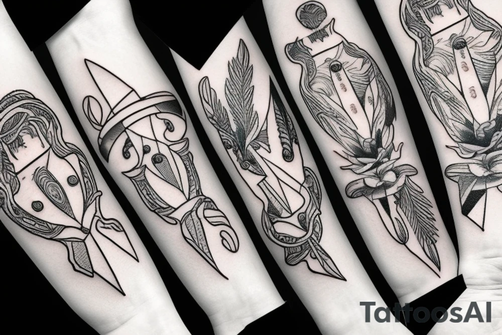 simple knife tattoo idea