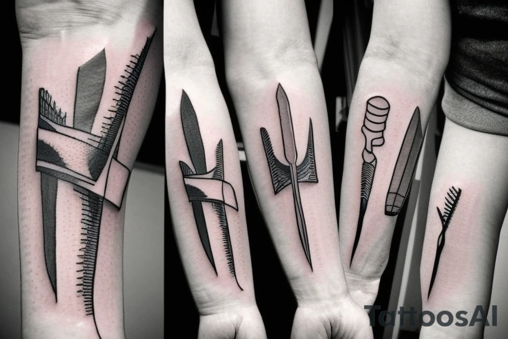 simple knife tattoo idea