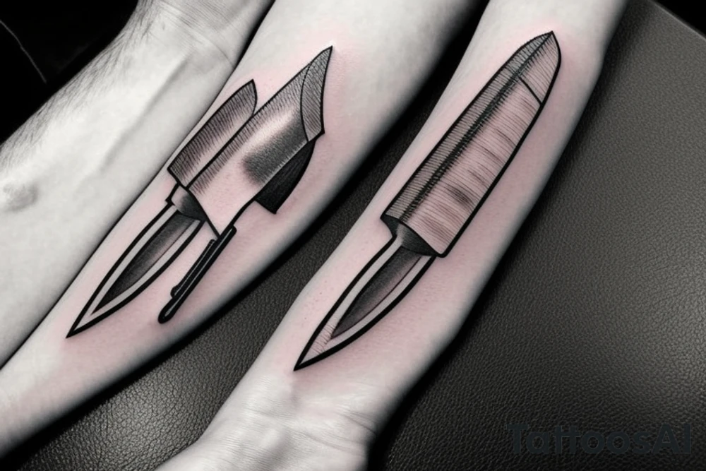 simple knife tattoo idea
