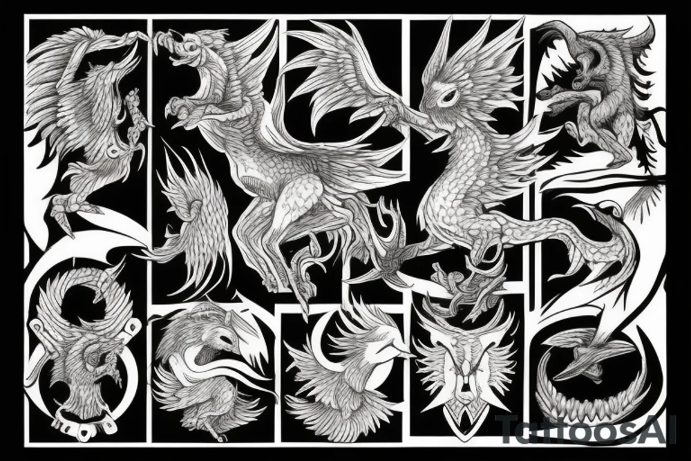 Griffin mythological creature tattoo idea