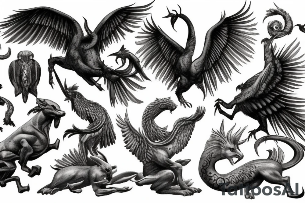 Griffin mythological creature tattoo idea