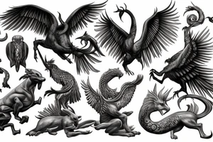 Griffin mythological creature tattoo idea