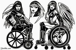 Super heroine pushing a wheelchair tattoo idea