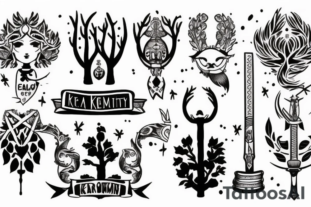 Equality, Karma, Tree, Fox, Sword tattoo idea