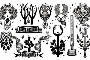 Equality, Karma, Tree, Fox, Sword tattoo idea