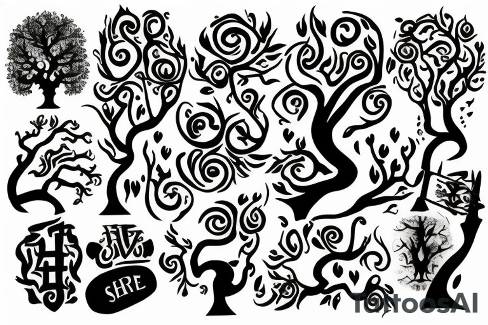 Equality, Karma, Tree, spirit, Sword tattoo idea