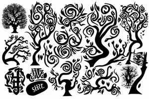 Equality, Karma, Tree, spirit, Sword tattoo idea