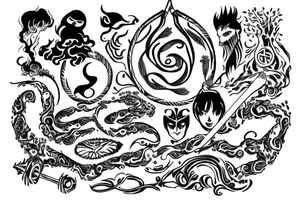 Equality, Karma, Tree, spirit, Sword tattoo idea