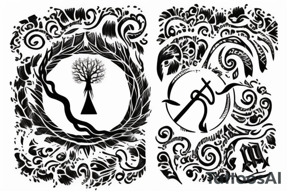 Equality, Karma, Tree and a Sword, forearm tattoo idea