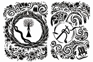 Equality, Karma, Tree and a Sword, forearm tattoo idea