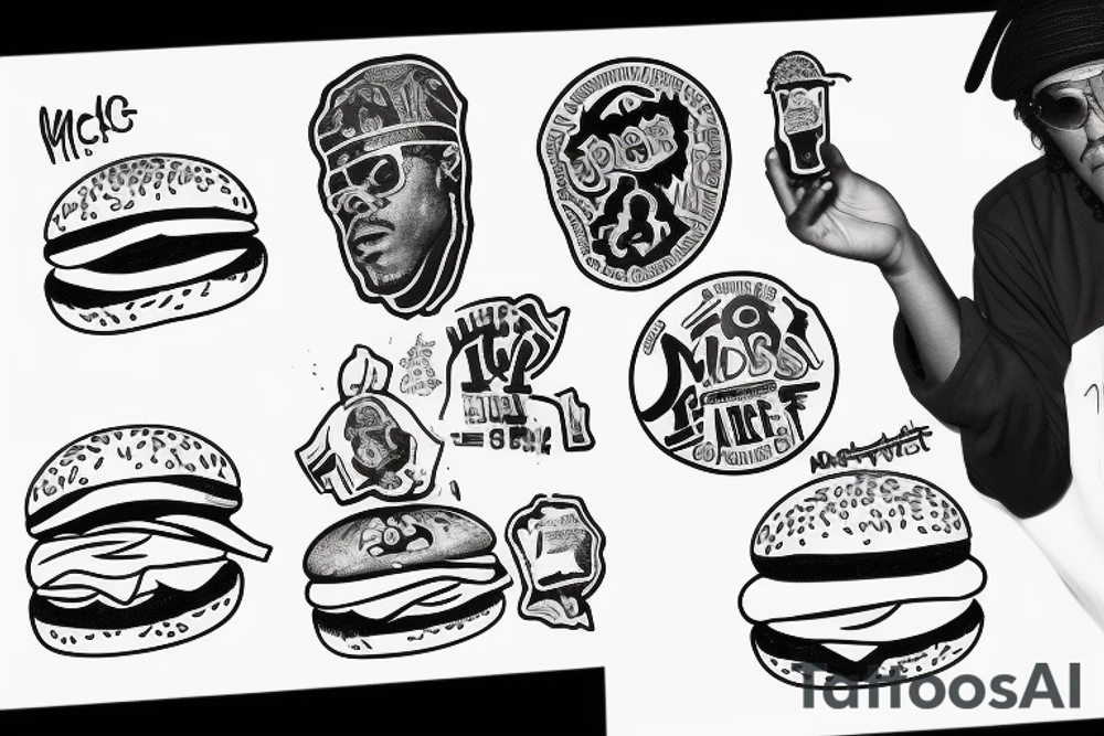 Ab-soul from 2010 holding a McDonald’s burger tattoo idea