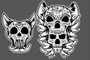Furry Skull Wolf tattoo idea