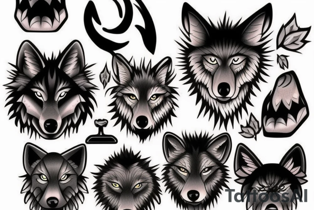 Furry Wolf tattoo idea