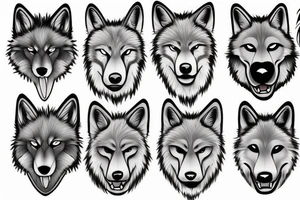 Blue and black Furry Wolf tattoo idea