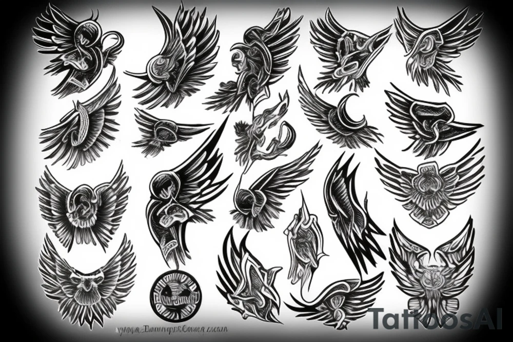Wings for necks tattoo idea