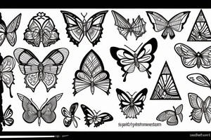 A butterfly and a pyramid tattoo idea