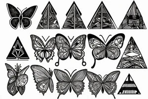 A butterfly and a pyramid tattoo idea