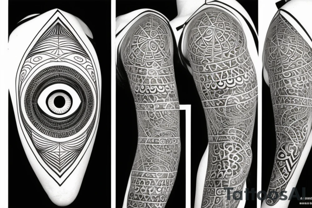 Sacred geometry with third eye tattoo idea