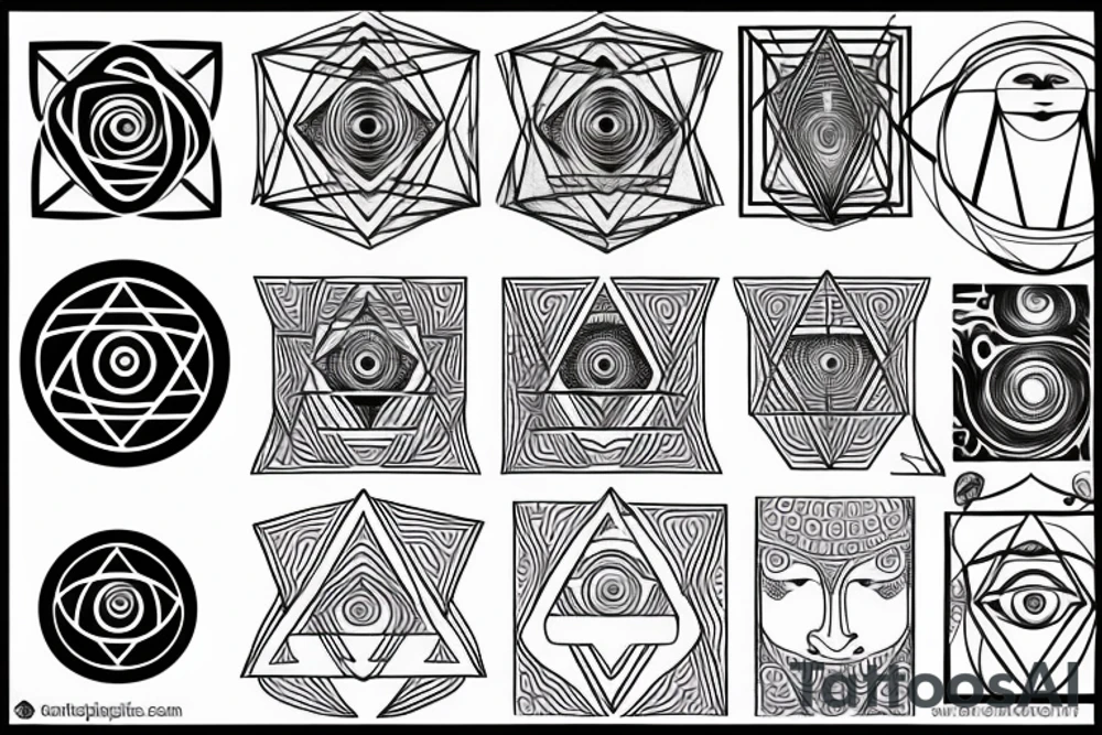 Sacred geometry with third eye tattoo idea