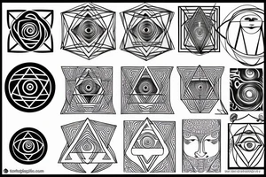 Sacred geometry with third eye tattoo idea