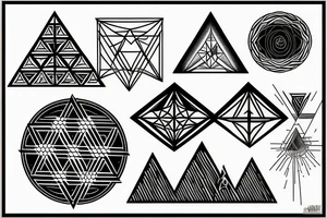 Sacred geometry with mountains tattoo idea