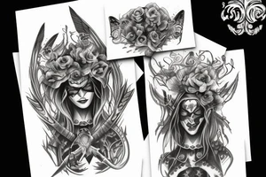 A warrior refusing lady death tattoo idea