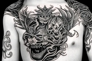 A warrior refusing lady death tattoo idea