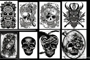A warrior and female death tattoo idea