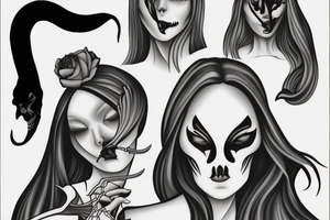 Sexy female grim reaper tattoo idea